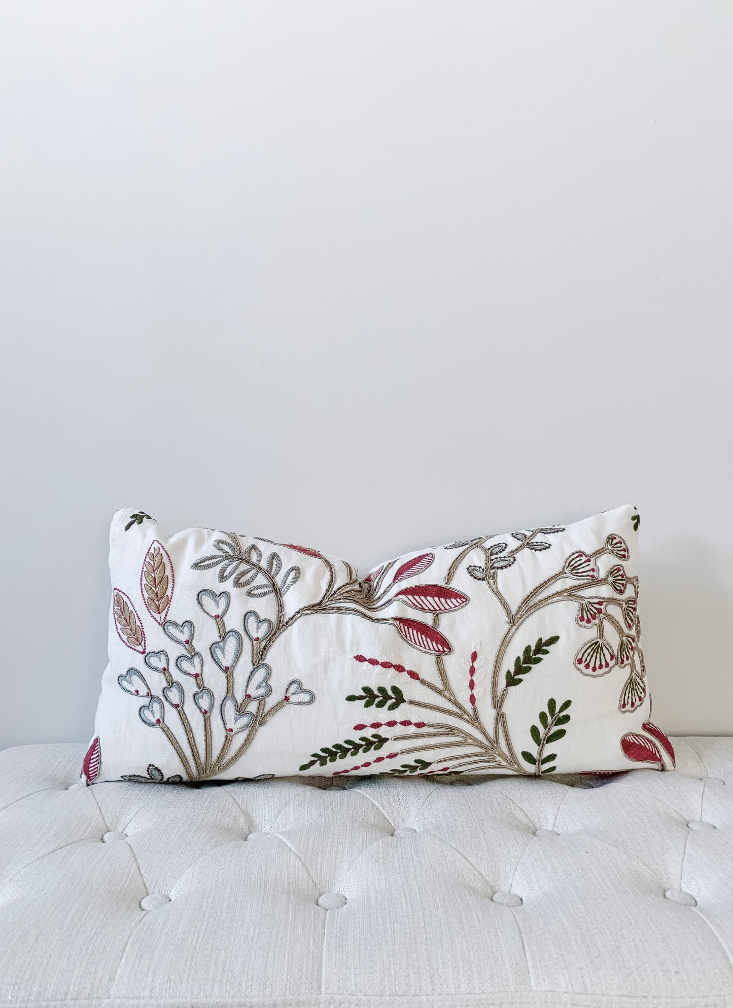 Ambrosia Embroidered Pillow Cover - Rose