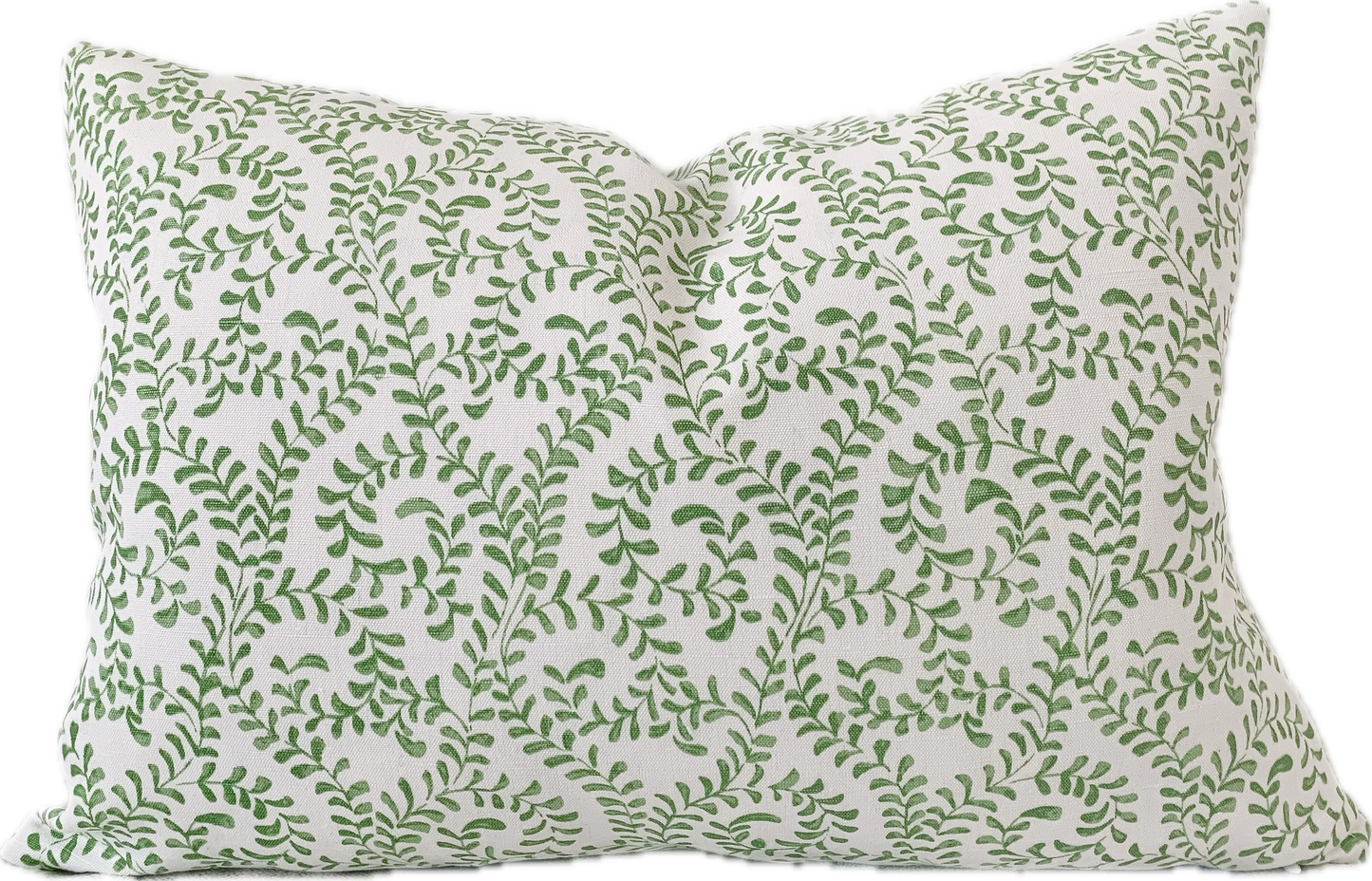 Green and White Millie Vine Pillow Cover