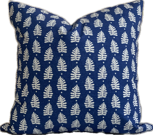 Blue and White Ferndale Pillow