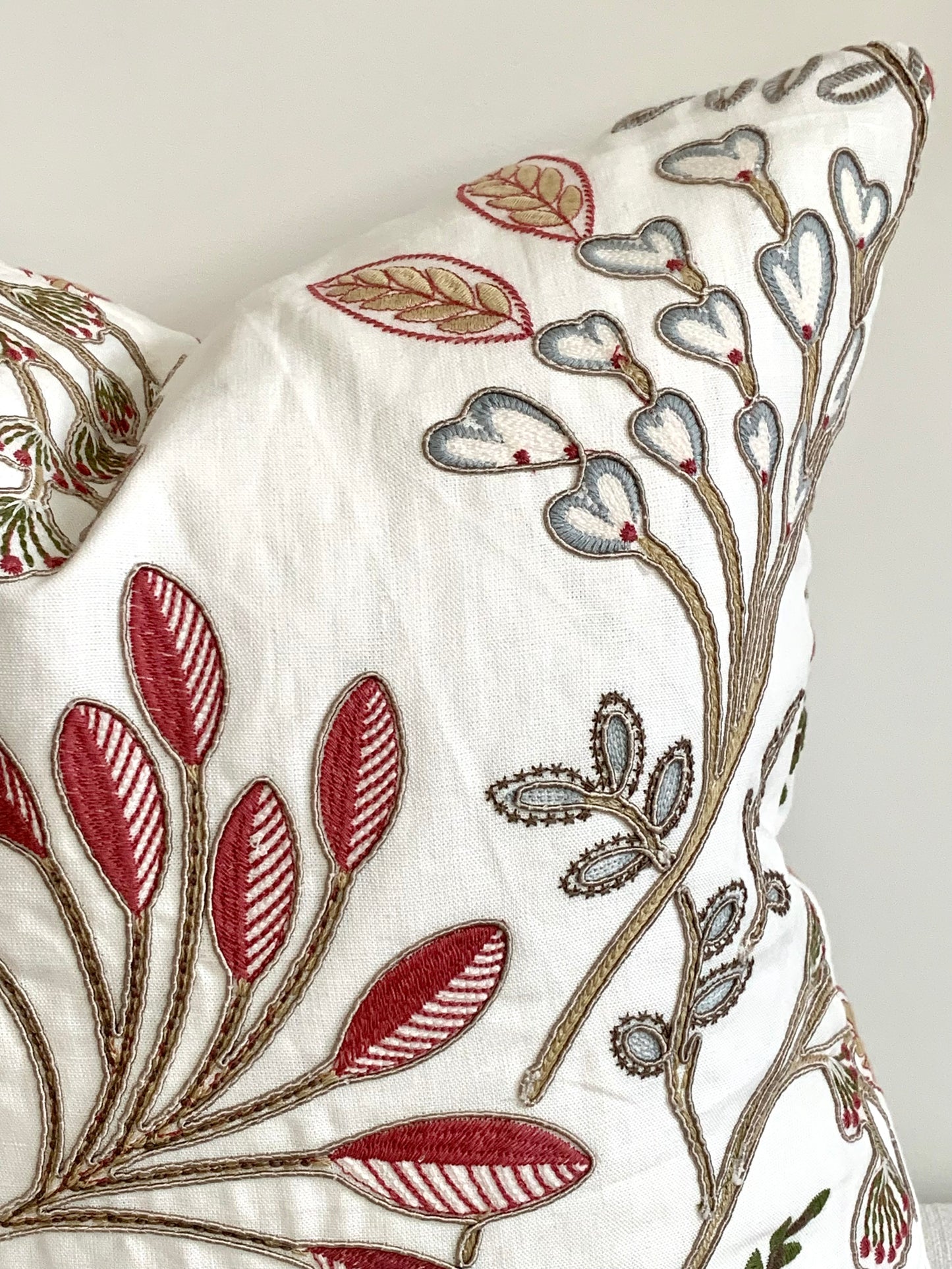 Ambrosia Embroidered Pillow Cover - Rose