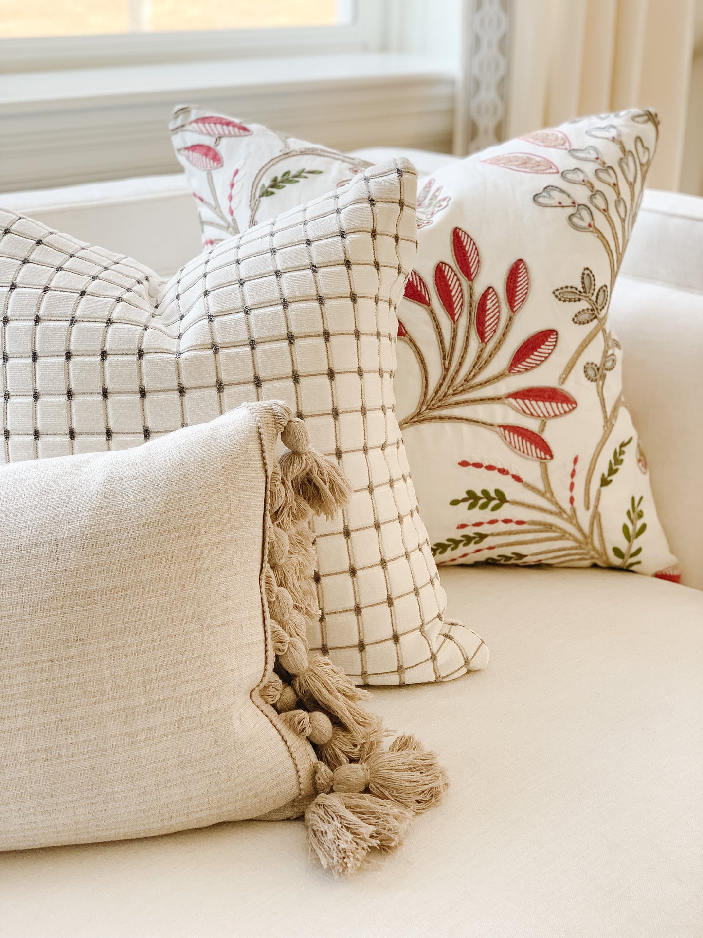 Ambrosia Embroidered Pillow Cover - Rose