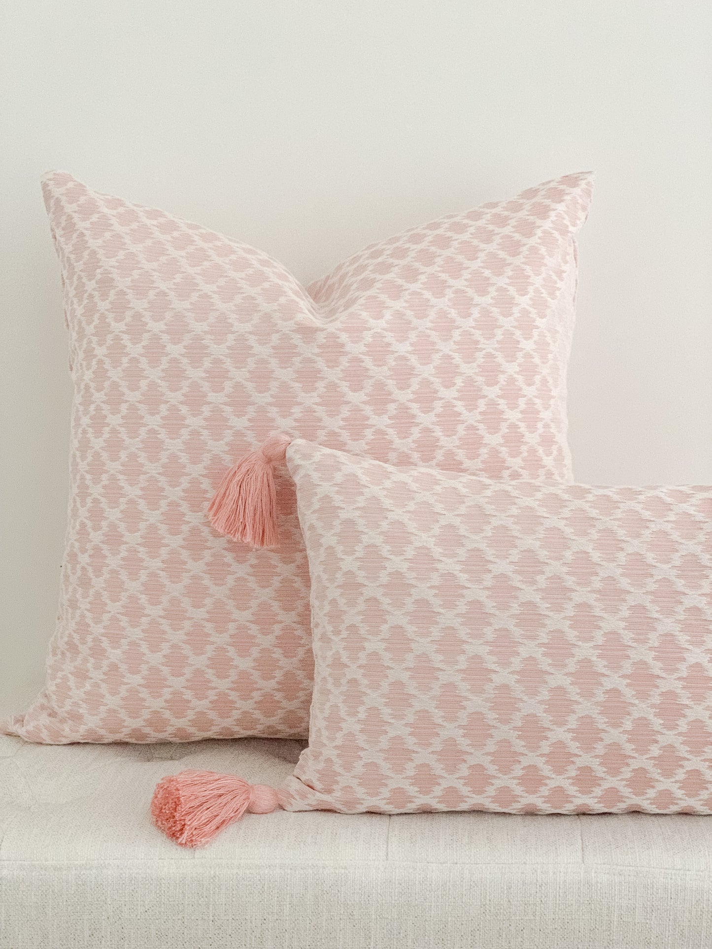 Blush Pink Ikat Pillow