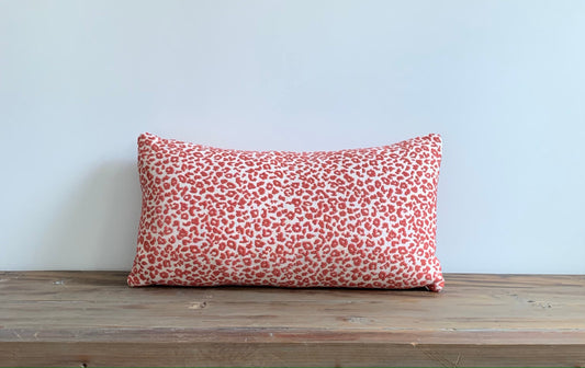 Rust leopard print lumbar pillow cover, leopard pillow, animal print pillow, accent pillow, cushion, throw pillow, 12 x 22 pillow cover