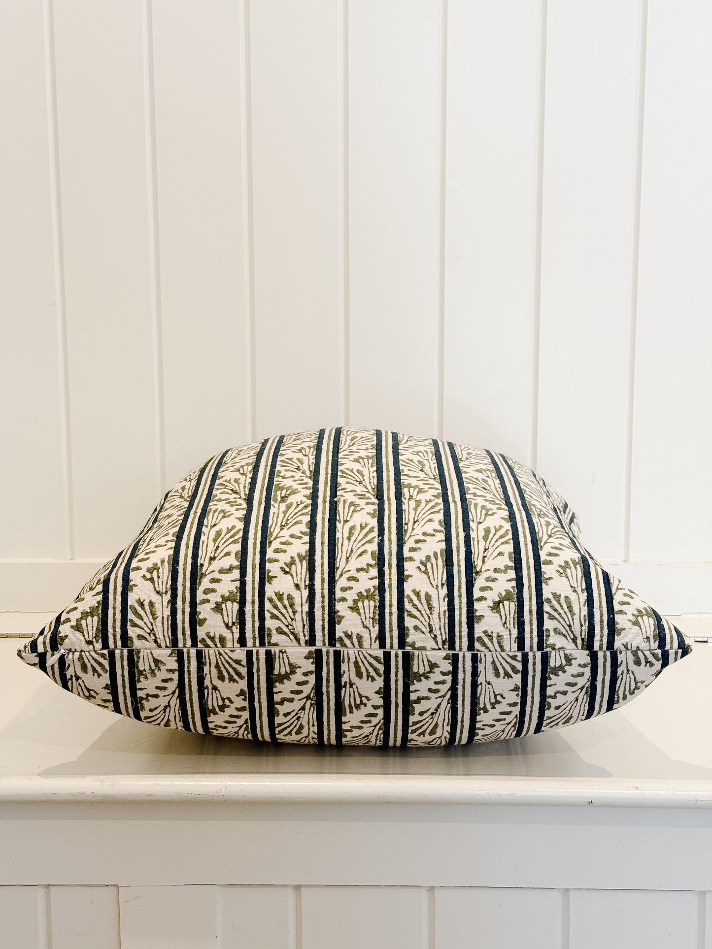 Vines and Lines Pillow - Blue and Green