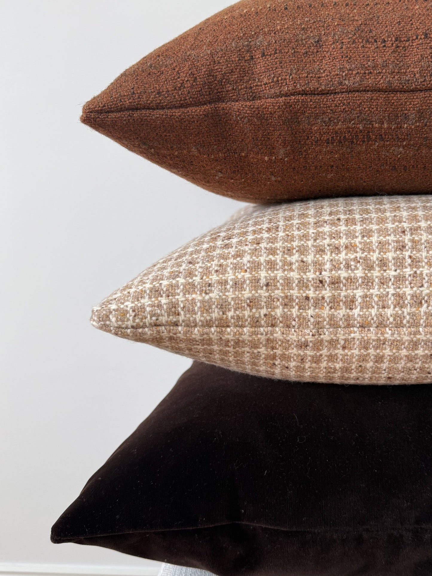 Dark Copper Wool Texture Pillow