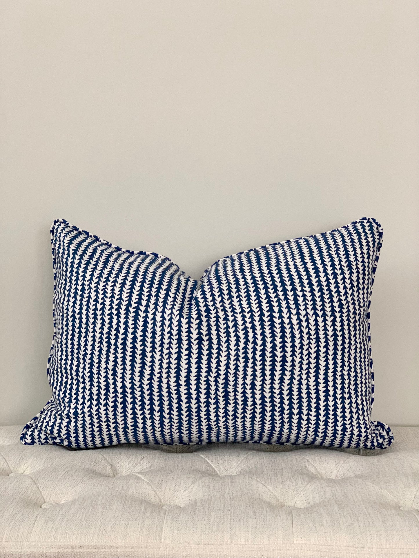 Blue and White Vine Pillow Cover