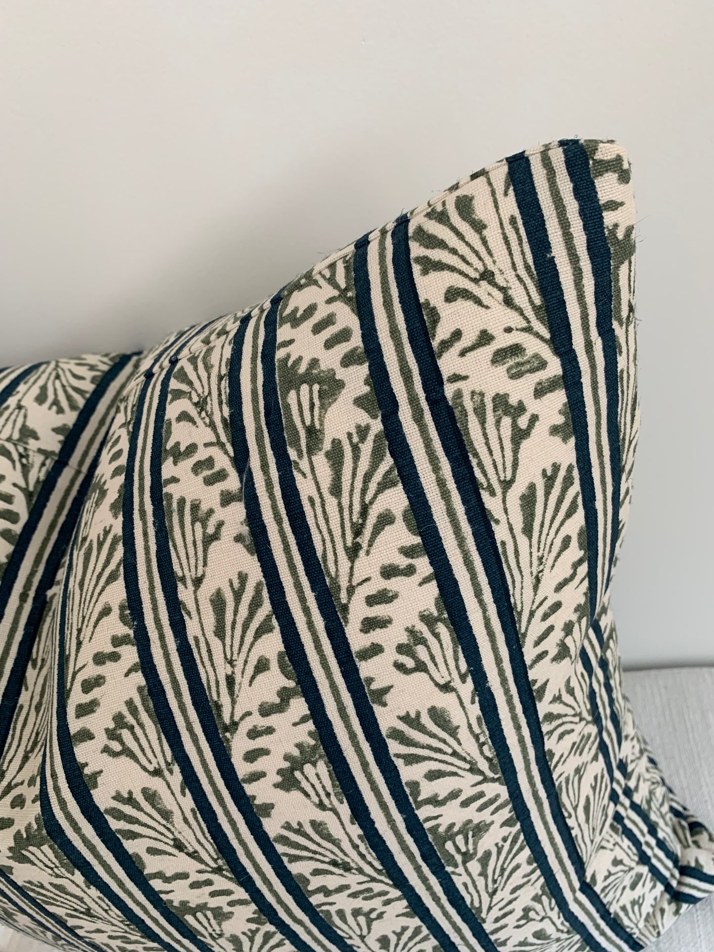Vines and Lines Pillow - Blue and Green