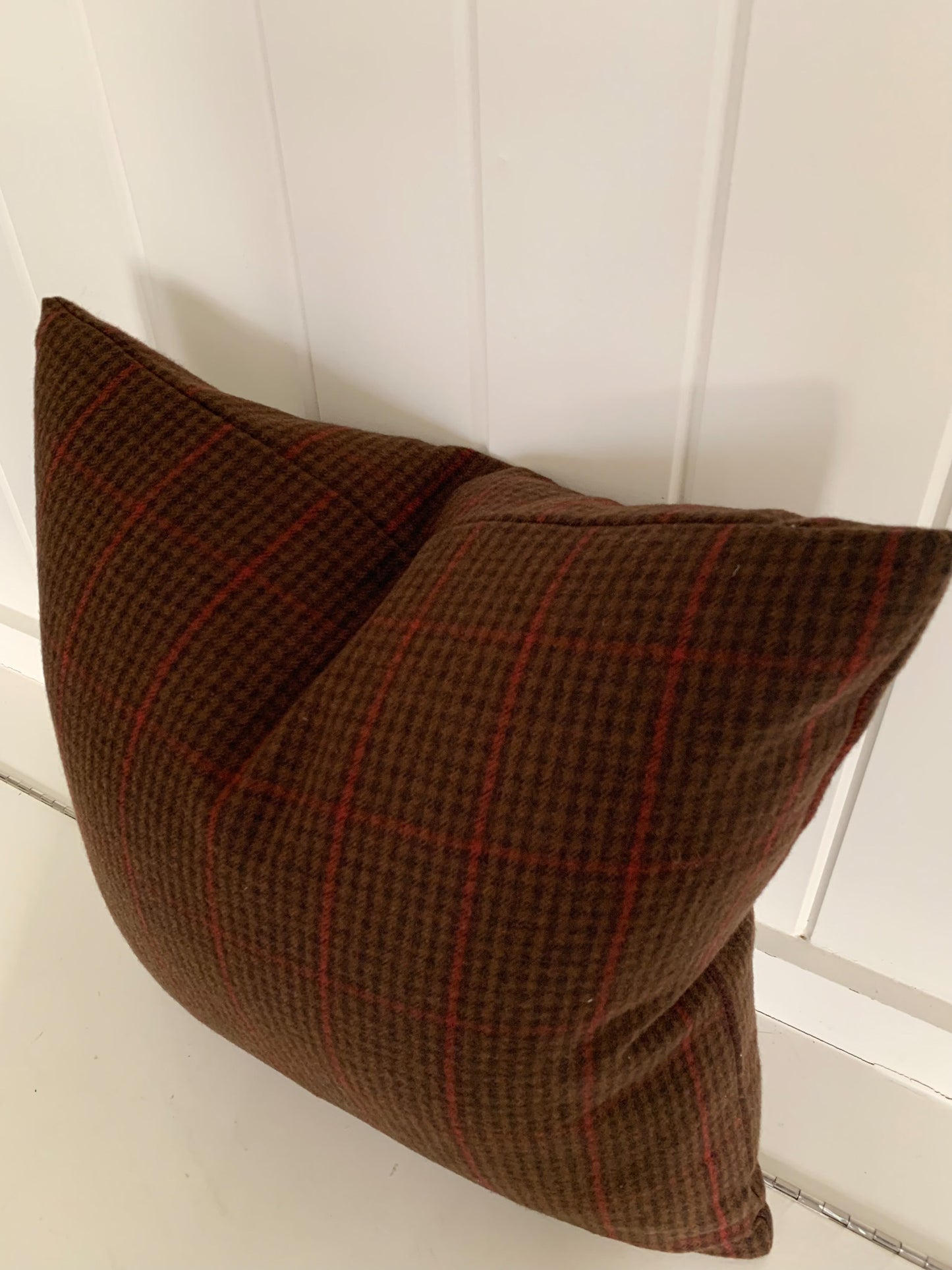 Houndstooth Wool Pillow - Mocha