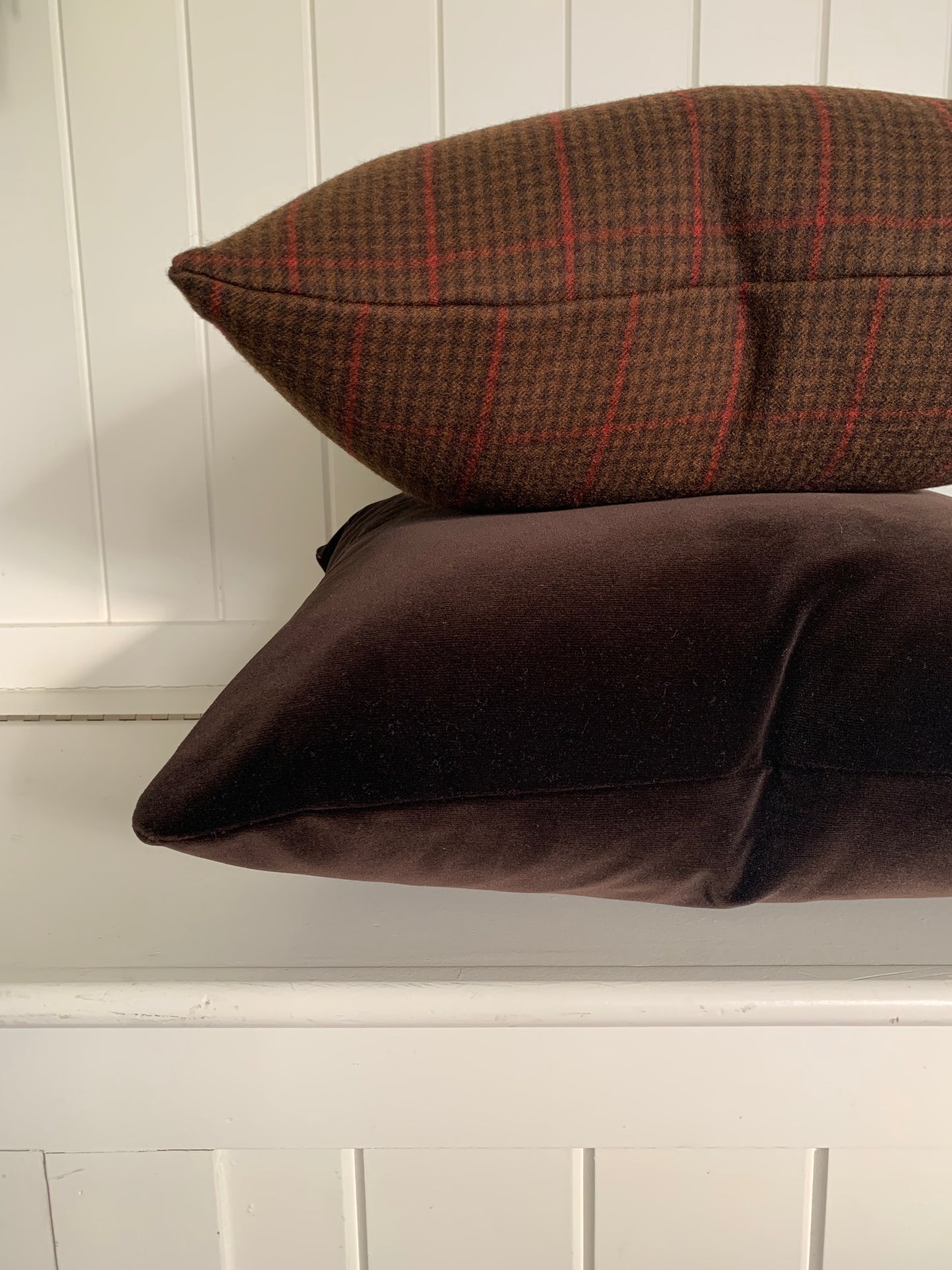 Houndstooth Wool Pillow - Mocha
