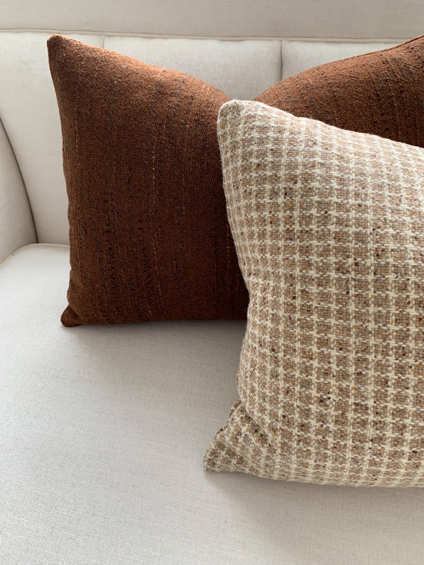 Dark Copper Wool Texture Pillow