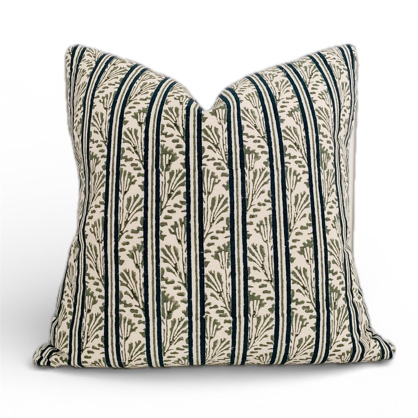 Vines and Lines Pillow - Blue and Green