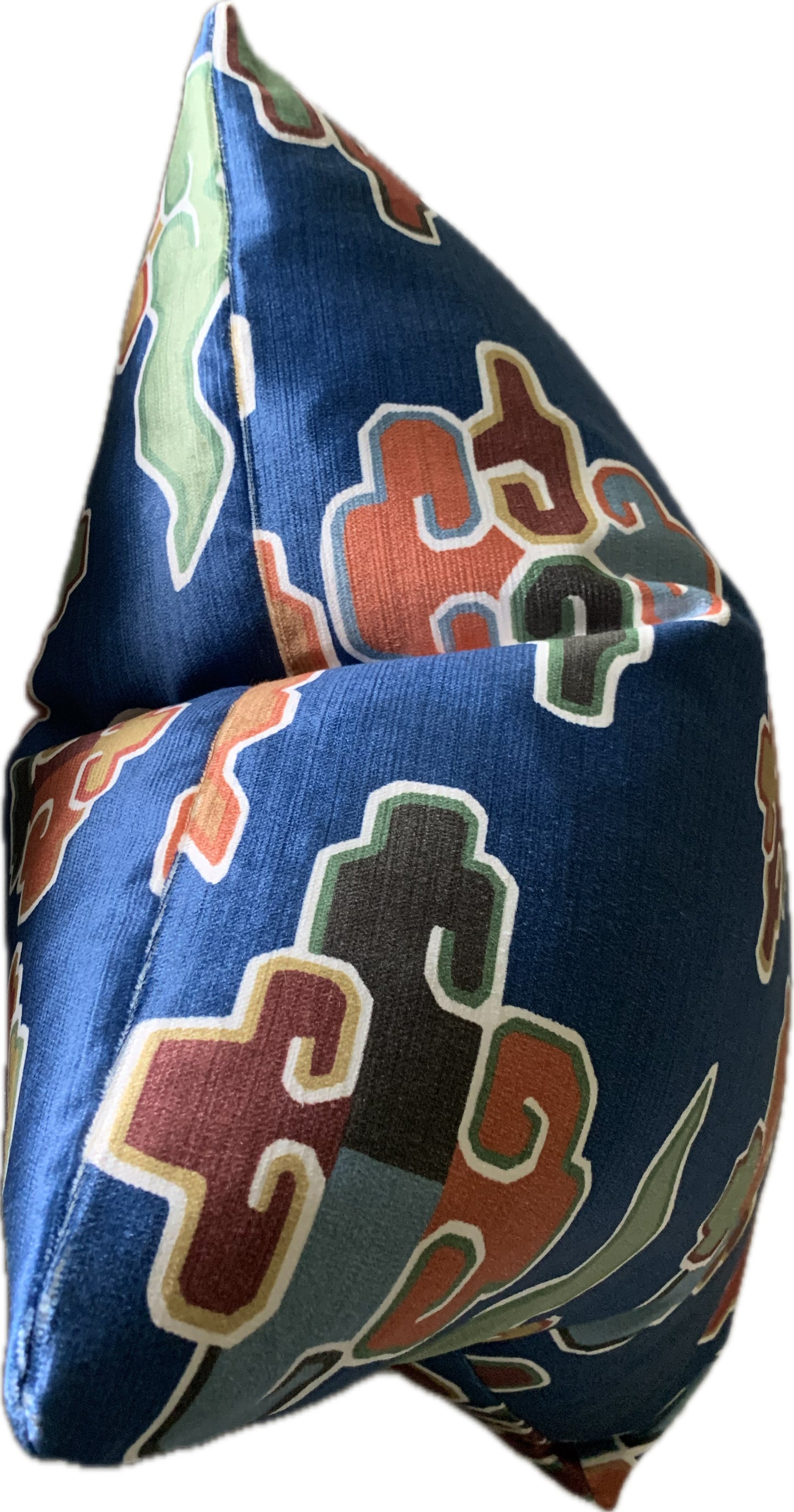 Lustrous Blue Velvet Pillow Cover - multi