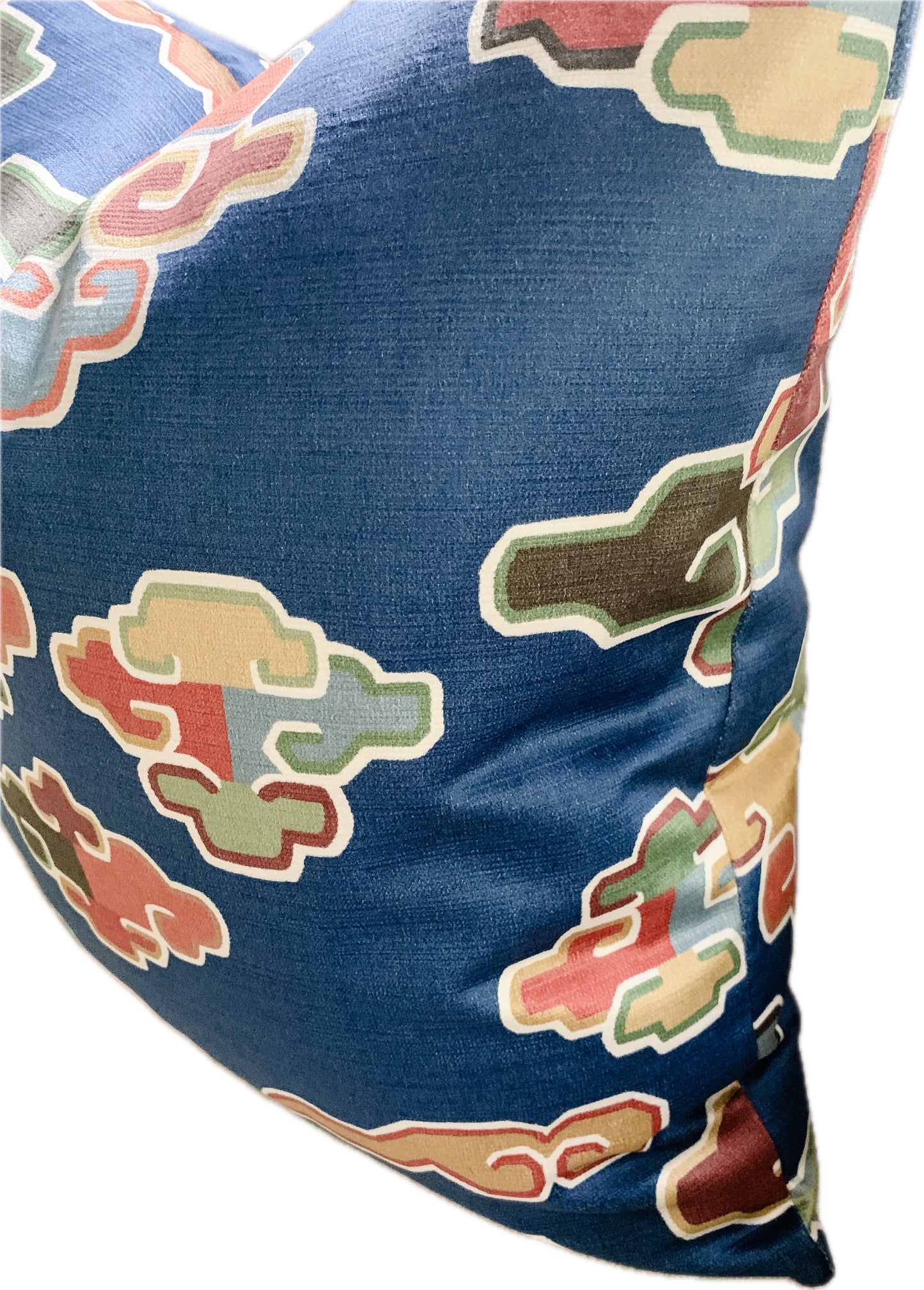 Lustrous Blue Velvet Pillow Cover - multi