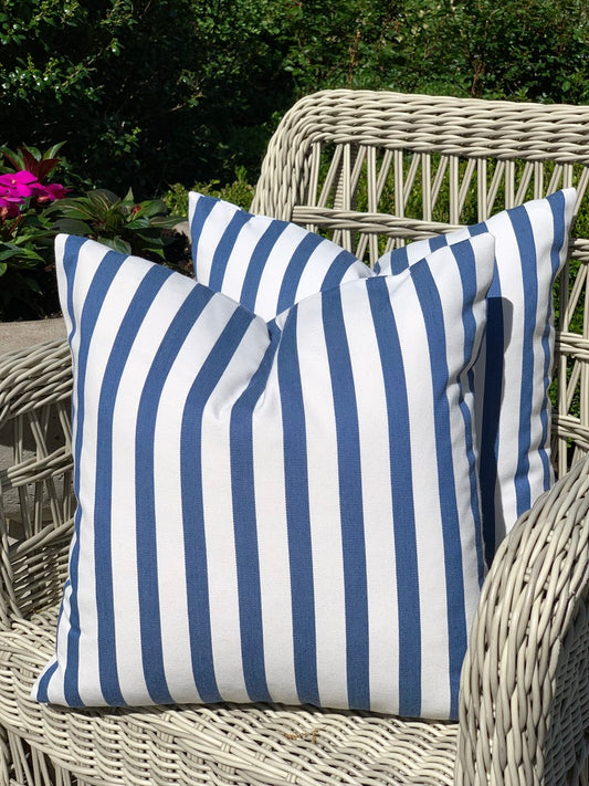 Jake Striped Outdoor Pillow - Blue
