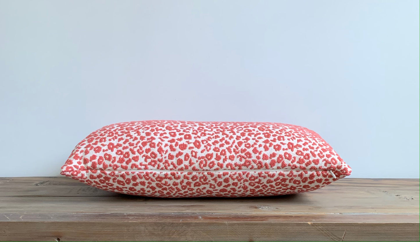 Rust leopard print lumbar pillow cover, leopard pillow, animal print pillow, accent pillow, cushion, throw pillow, 12 x 22 pillow cover