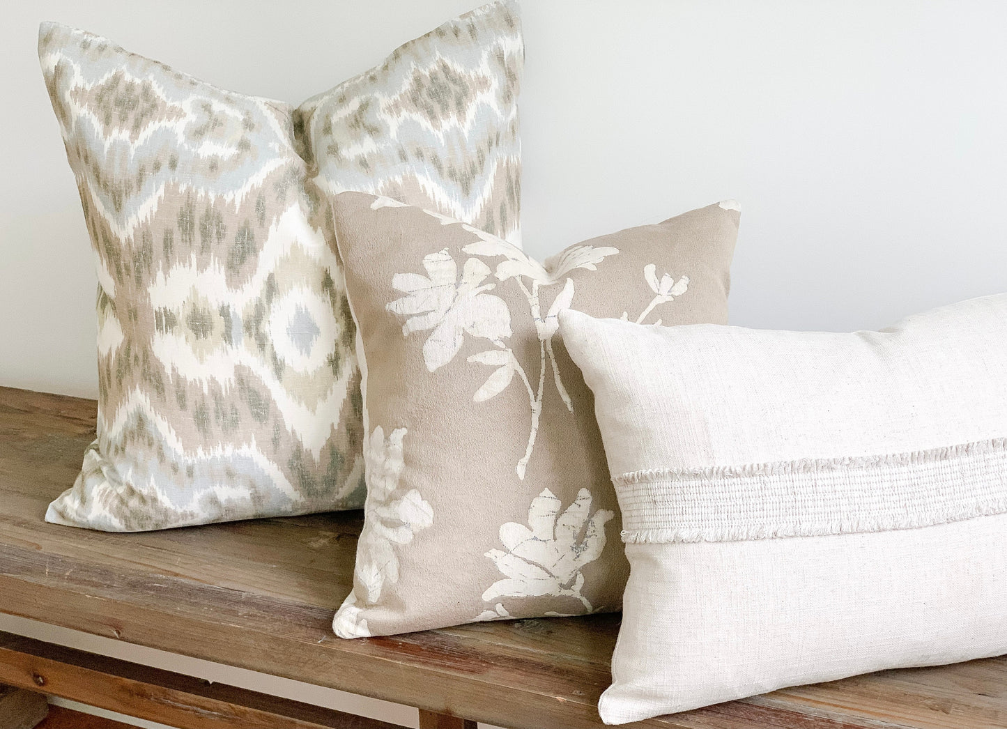 14 x 20 Linen lumbar pillow with decorative tape